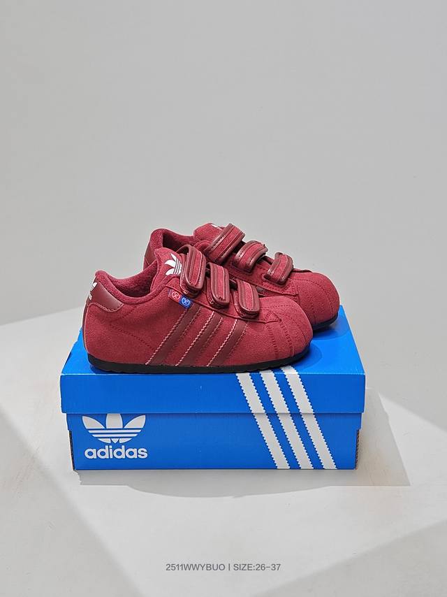2025 Winter New Arrival Fleece-Lined Shoes, Sizes 26-37 Adidas Originals Velcro