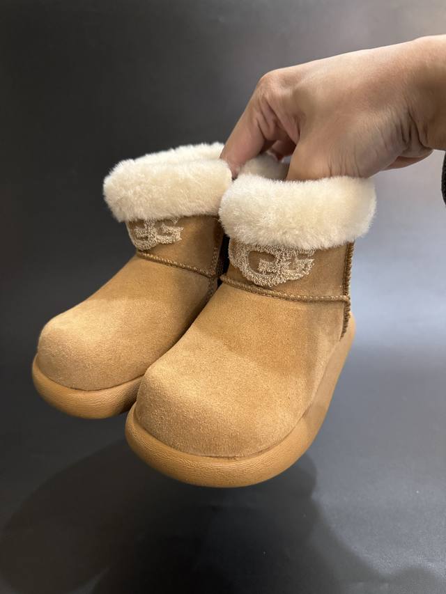 Ugg New Little Potato Wool Plush Children's Snow Boots Made of deerskin leather