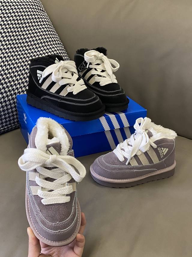 Original image straight from the camera Ad Fleece-lined Velcro lace-up children'