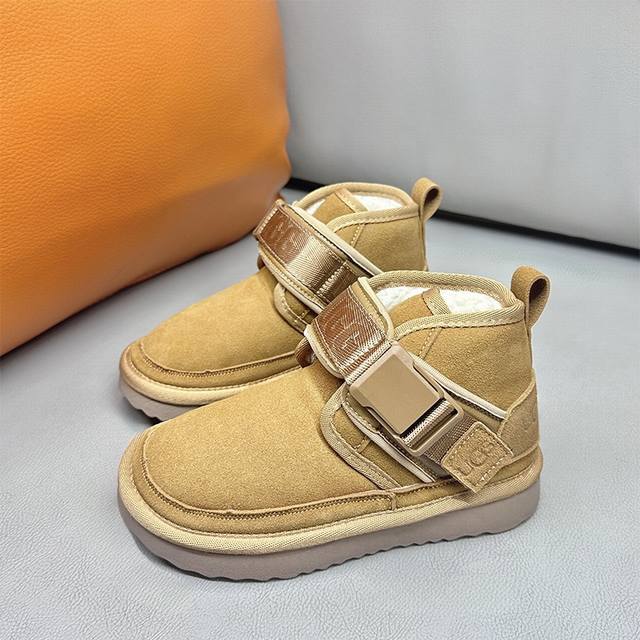 No returns or exchanges Brown Ugg Neweel Buckle Children's Snow Boots Size: 28-3