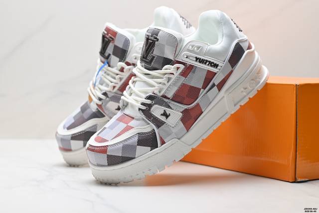 Authentic Louis Vuitton Trainer Maxi Round Toe Lace-up Low-top Platform Sneakers