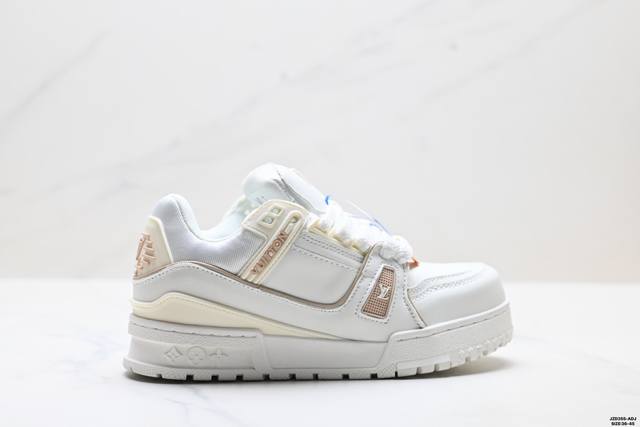 Authentic Louis Vuitton Trainer Maxi Round Toe Lace-up Low-top Platform Sneakers