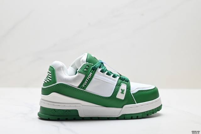 Authentic Louis Vuitton Trainer Maxi Round Toe Lace-up Low-top Platform Sneakers