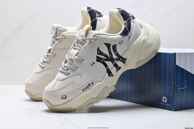 Company Grade Mlb Bigball Chunky Vintage Cursive Trendy Versatile Thick-Soled H