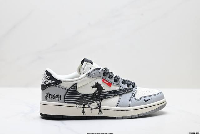 Factory Grade Nike Air Jordan 1 X Travis Scott AJ1 Reverse Swoosh Jordan 1 'DIY