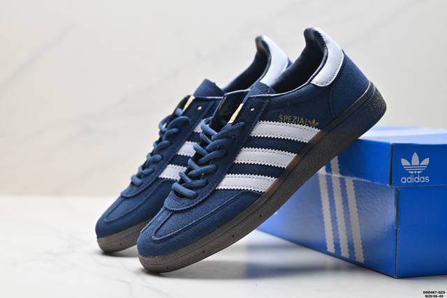 Authentic Adidas Handball Spezial, classic retro casual sneakers. The entire sho