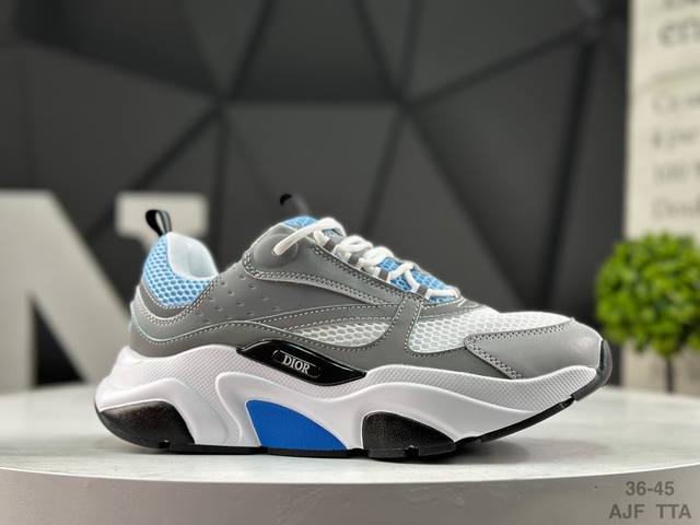 Dior B22 Leather & Tech Mesh Sneakers The B22 sneakers reinterpret the "thick s