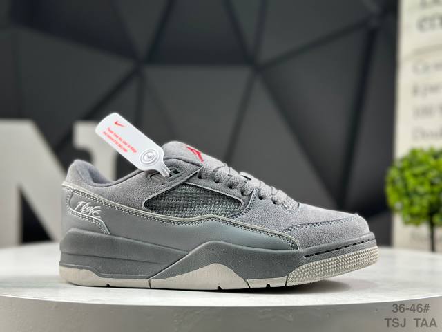 Air Jordan 4 Retro Flight Court Low-Top AJ4, the Jordan 4, is a low-top black ba