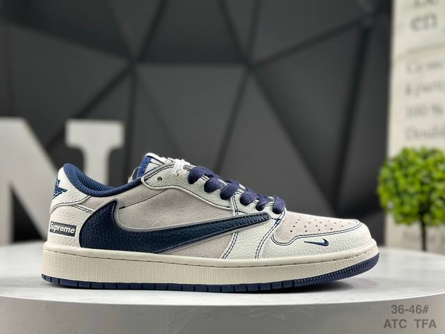 Top-grain Nike Travis Scott X Fragment Design X Jordan Air Jordan 1 Low Og Sp.