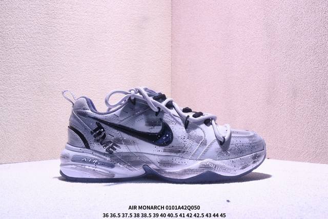Factory Grade Air Monarch IV Custom Tekno Nike Retro Trendy Versatile Casual Sp