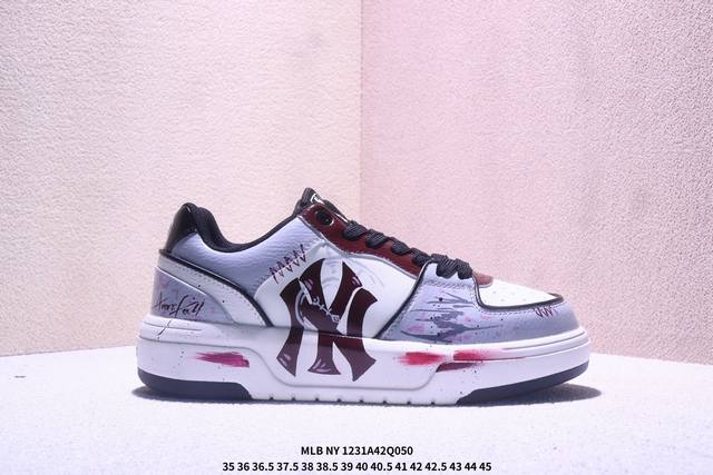 Company Grade Mlb Ny Printed Popular Dad Shoes Graffiti Prank 6cm Height Increa