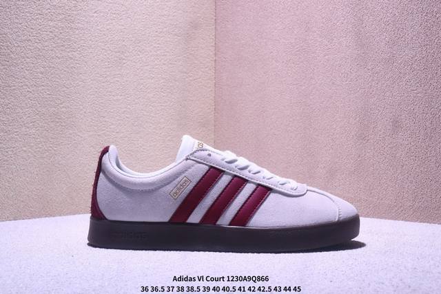 Adidas Vl Court 2.0 Adidas low-top casual shoes, made of cowhide leather, genuin