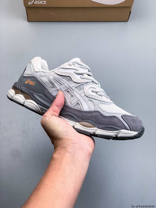 Asics Gel-Nyc 2055 breathable mesh upper with some synthetic leather material, u