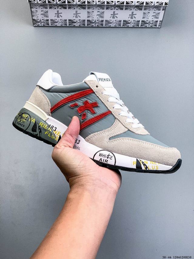 premiata, an Italian footwear brand. This casual and stylish athletic shoe featu