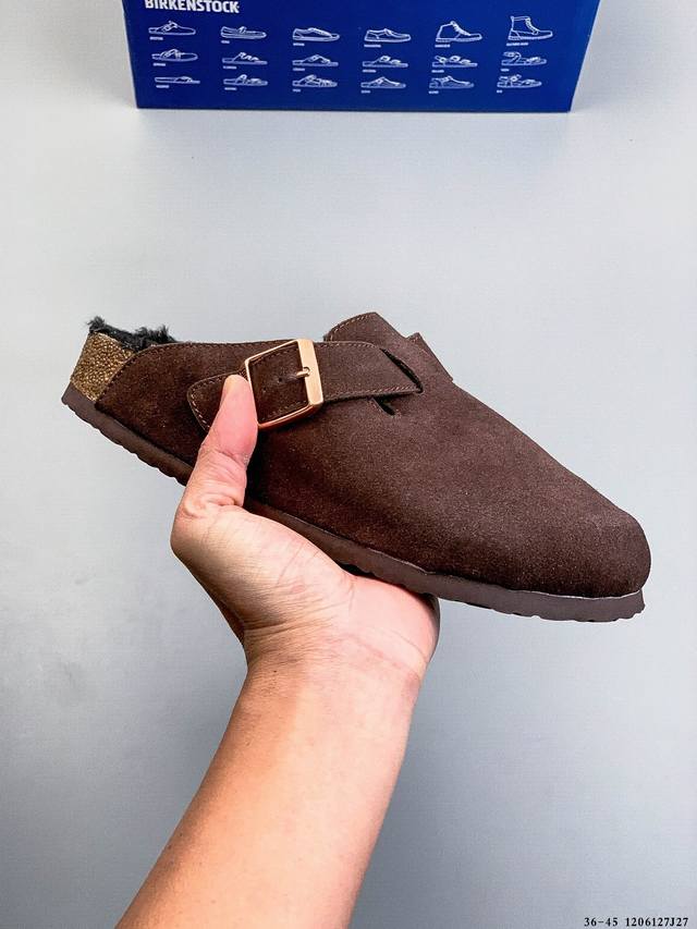 Birkenstock Zurich series black suede double-buckle fashion sandals from the ce