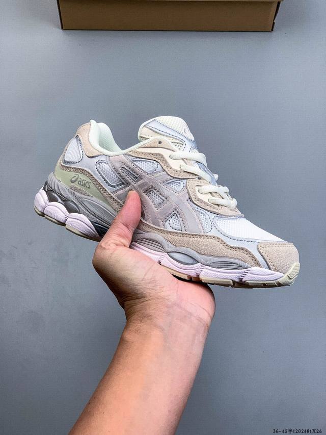 Asics Gel-Nyc 2055 breathable mesh upper with some synthetic leather material, u