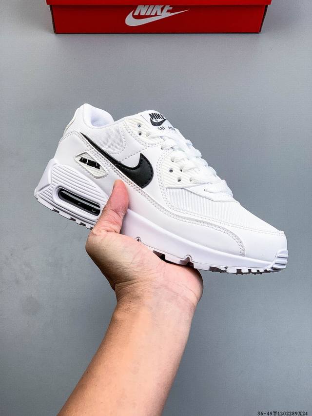 Company Grade! Nike Wmns Nike Air Max 90 Oreo Half-length Air Cushion Full Leath
