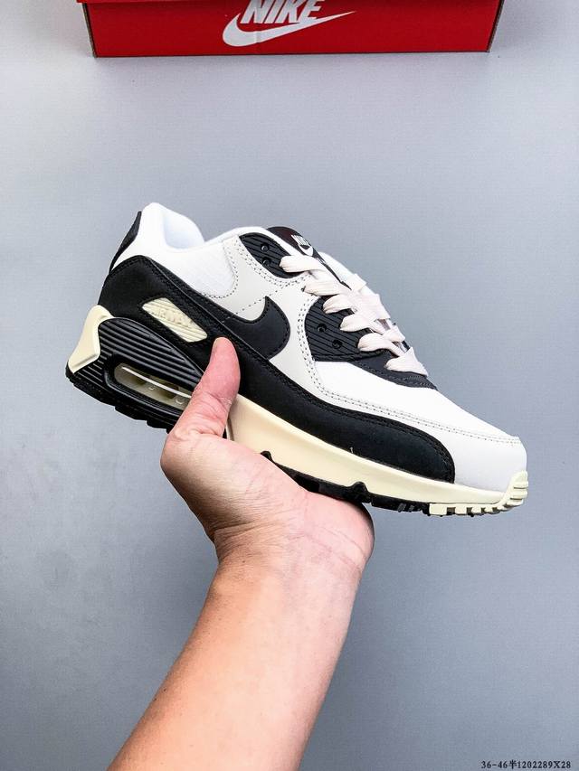 Company Grade! Nike Wmns Nike Air Max 90 Oreo Half-length Air Cushion Full Leath