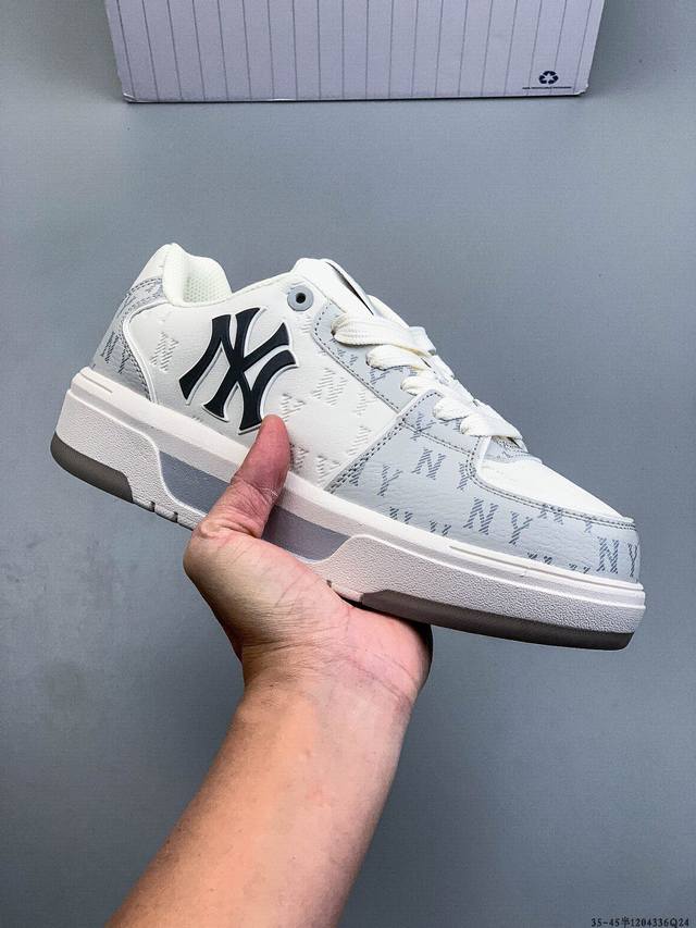 Company Grade! Mlb Chunky Liner Casual Running Shoes, Printed Leather Sneakers,