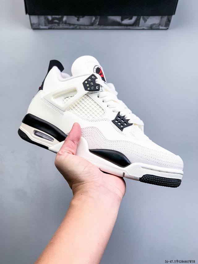 Pure Original Version! Air Jordan 4 Retro Og Cement AJ4 Retro Casual Sports Bask