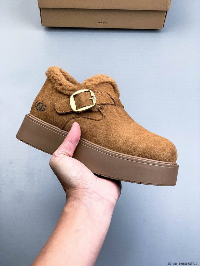 Ugg 2025 New Style Slip-on Soft-soled Warm Cotton Shoes Casual Furry Loafers 120