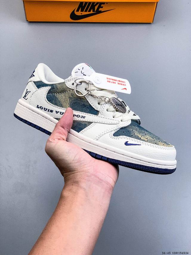 True label, half size! Nike Air Jordan Low 1 Classic Casual Shoes 1201156S24