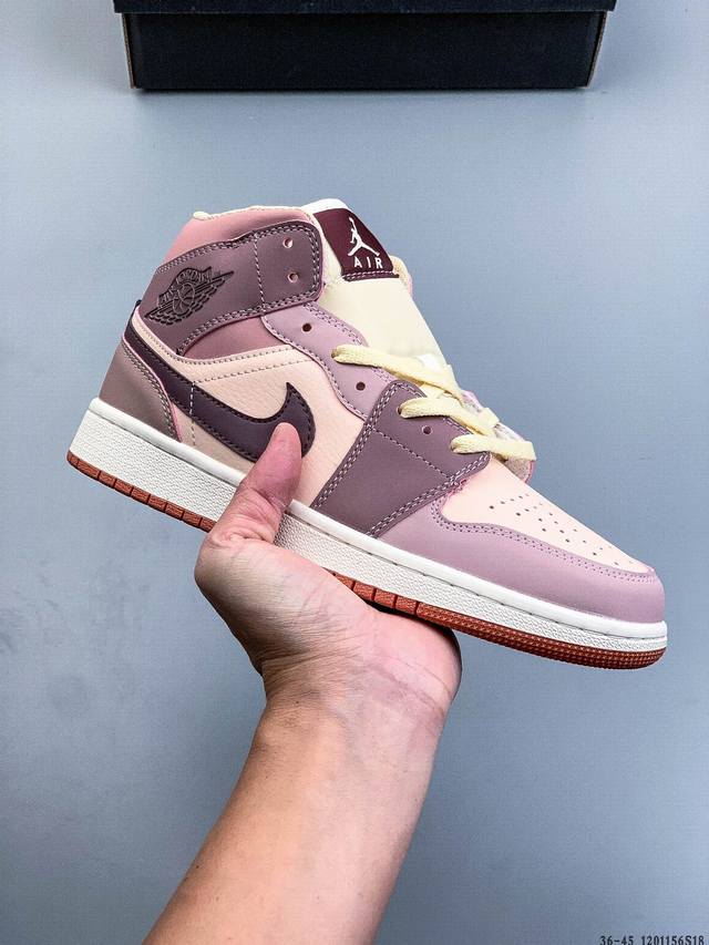 Nike Air Jordan 1 Mid AJ1 Jordan 1st Generation Mid-Top Classic Retro Culture C