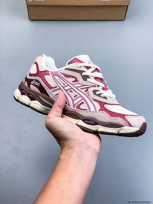 Asics Gel-Nyc 2055 breathable mesh upper with some synthetic leather material, u