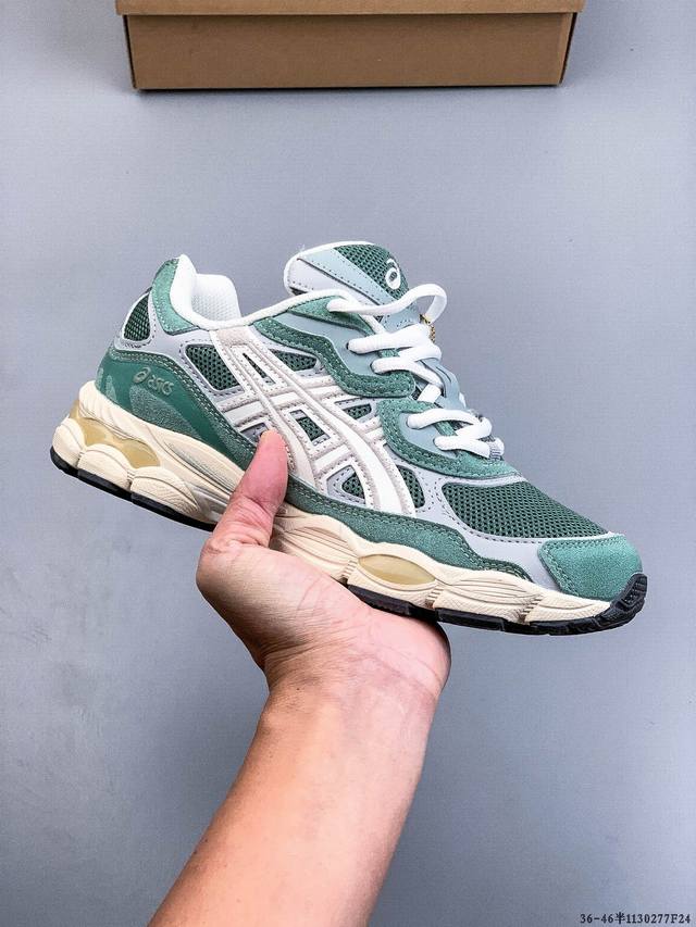 Asics Gel-Nyc 2055 features a breathable mesh upper with some synthetic leather