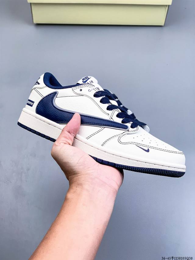 Company-grade top-grain leather! Nike Air Jordan 1 Low (AJ1) trendy casual sneak