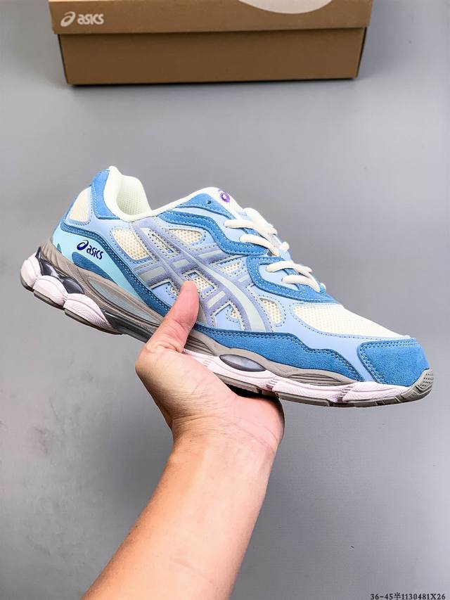 Asics Gel-Nyc 2055 breathable mesh upper with some synthetic leather material, u