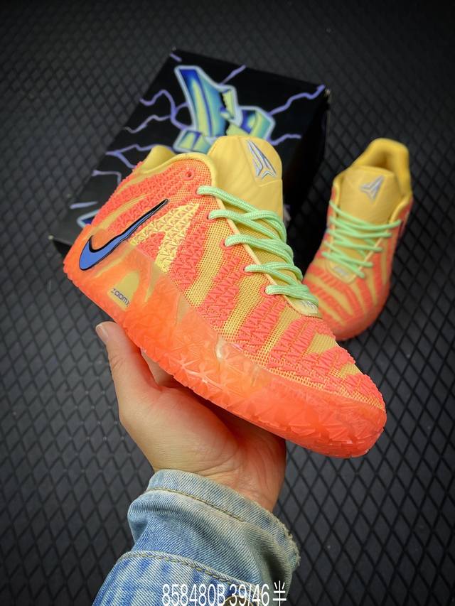 B Nike Ja3 Morant 3 Low-Top Basketball Shoes. The toe and tongue are made of bre