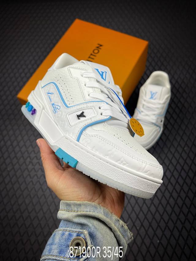 R Tyler X Louis Vuitton Lv Trainer Collaboration Low-Top Casual Sneakers. High-q