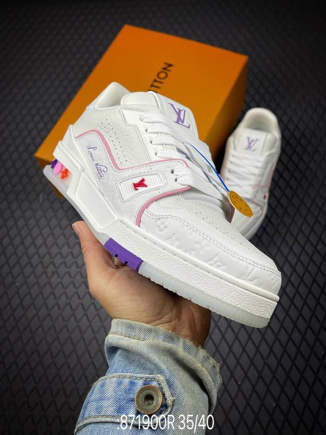 R Tyler X Louis Vuitton Lv Trainer Collaboration Low-Top Casual Sneakers. High-q