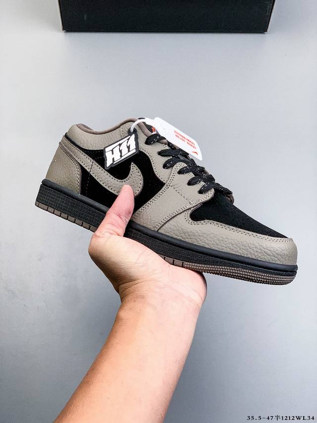 Company-grade top-grain leather! Nike Air Jordan 1 Low (AJ1) trendy casual sneak