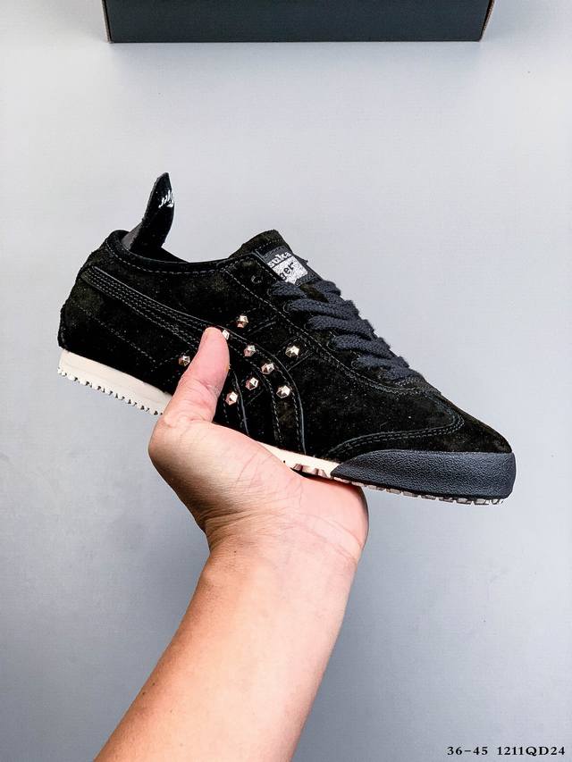 Asics Onitsuka Tiger Leather Shoes with Original Four-Label Hangtag, Cardboard M