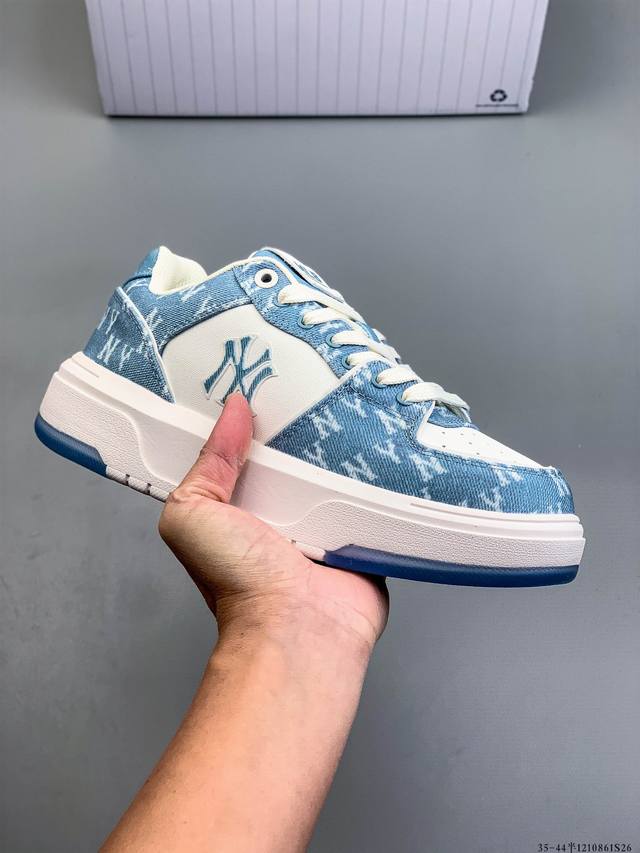 Company Grade! Mlb Chunky Liner Casual Running Shoes, Printed Leather Sneakers,