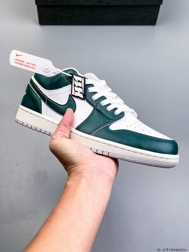 Company-grade top-grain leather! Nike Air Jordan 1 Low (AJ1) trendy casual sneak