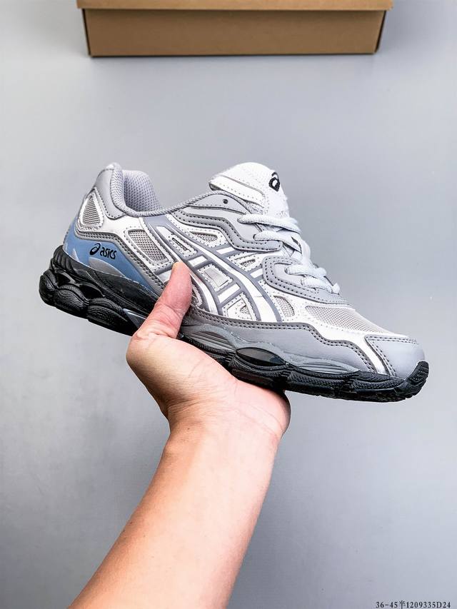 Asics Gel-Nyc 2055 features a breathable mesh upper with some synthetic leather