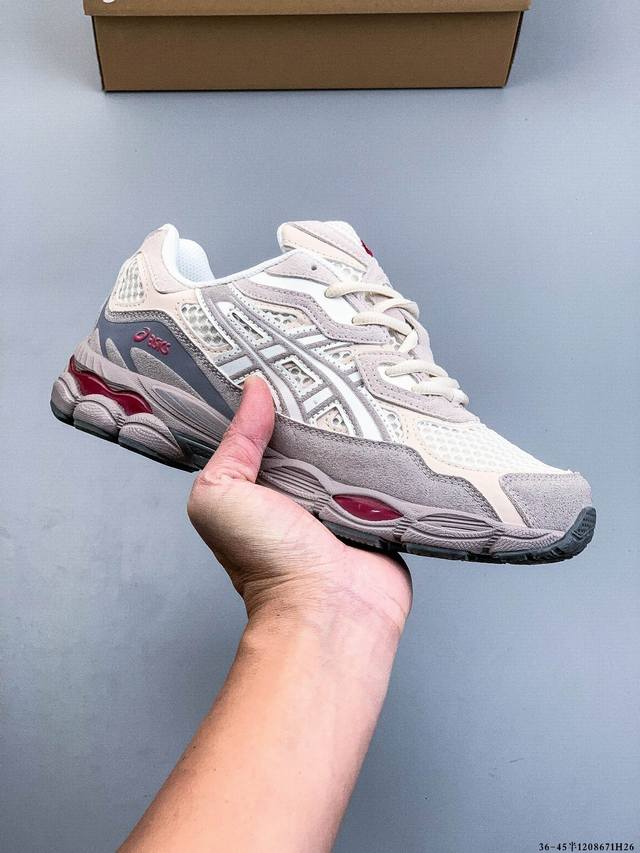 Asics Gel-Nyc 2055 features a breathable mesh upper with some synthetic leather