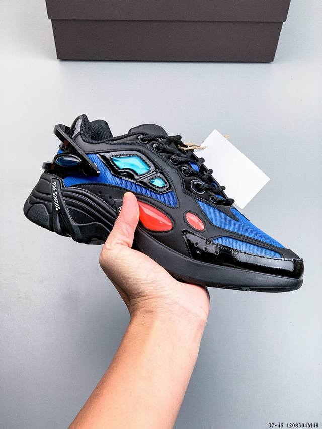 Factory Grade Raf Simons Cylon-21 Trendy Sporty Fabric Leather Round Toe Lace-u