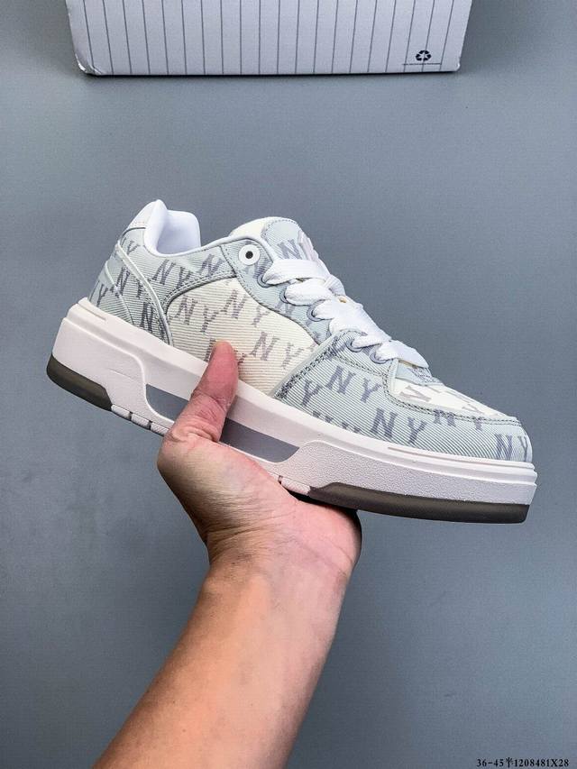 Company Grade! Mlb Chunky Liner Casual Running Shoes, Printed Leather Sneakers,