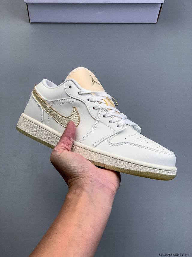 Company-grade top-grain leather! Nike Air Jordan 1 Low (AJ1) trendy casual sneak