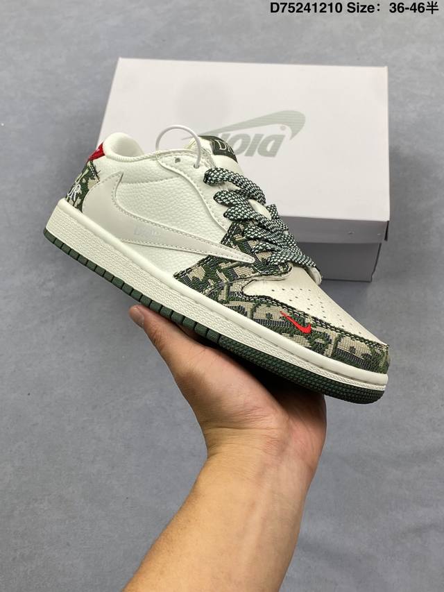 Authentic Nike Air Jordan 1 X Travis Scott AJ1 Reverse Swoosh Jordan 1 'DIY' Cus