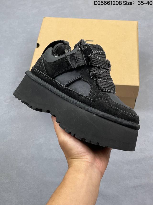 Ugg Astromel Split Leather Retro Fashion Comfortable Low-top Thick-soled Warm Sn