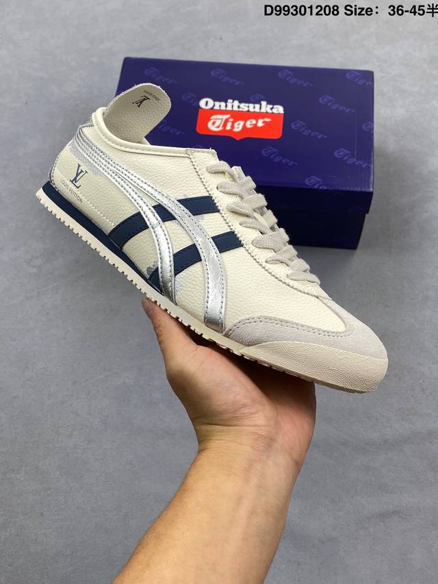 Asics Onitsuka Tiger 66 Leather Shoes with Original Four-Label Hangtag, Cardboar