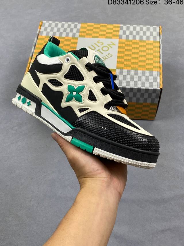 Louis Vuitton, made in Guangdong, featuring a leather upper, full lambskin lini