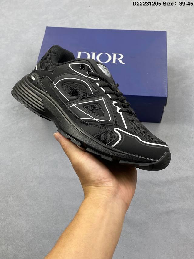 Dior Mesh Low-Top Sporty Sneakers. This series features a black mesh upper with