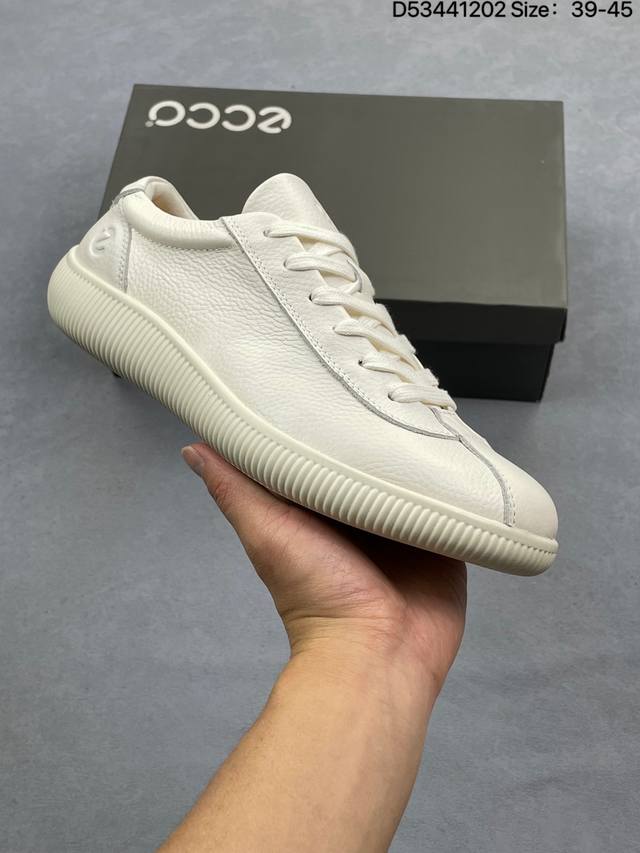 Company Grade: Ecco Cowhide Leather Comfortable Versatile Low-Top Casual Shoes I