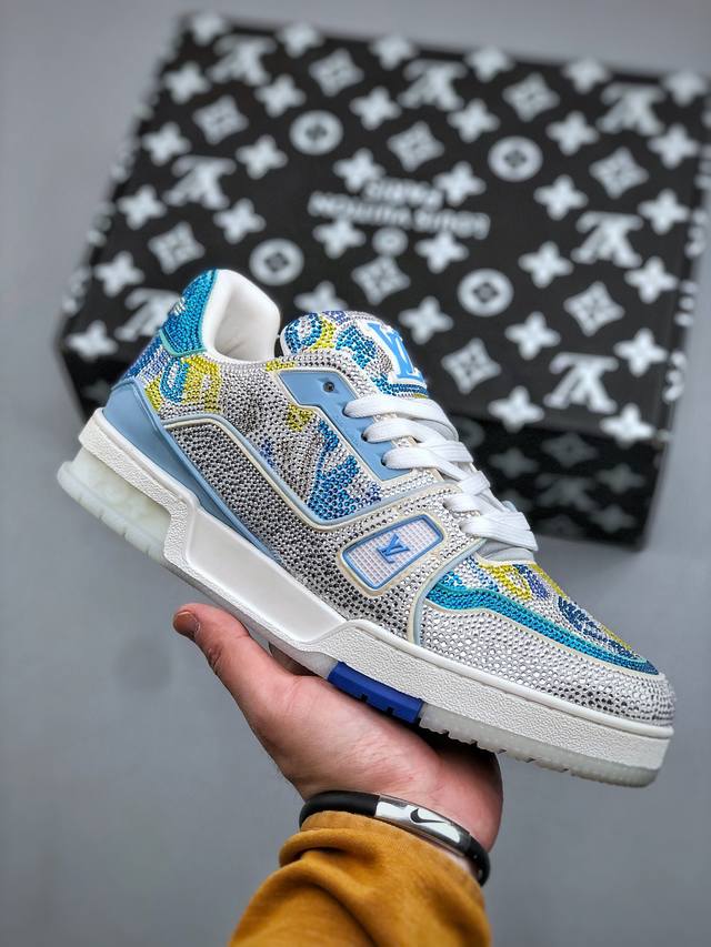 Ys Pure Original Luxury High-End Goods Louis Vuitton Trainer Rhinestone Shoes |